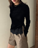 Hem Lace Gather Pullover
