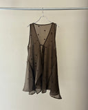 Dot Embroidery Sheer Vest