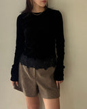 Hem Lace Gather Pullover
