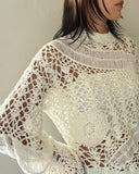 Patchwork Crochet Knit Pullover