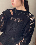 Patchwork Crochet Knit Pullover