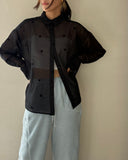 Dot Embroidery Sheer Shirt