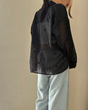 Dot Embroidery Sheer Shirt