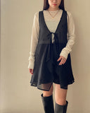 Dot Embroidered Sheer Vest