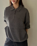Half-zip Check Pullover