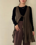 Dot Embroidery Sheer Vest