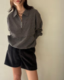 Half-zip Check Pullover