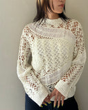 Patchwork Crochet Knit Pullover