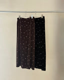 Flower Embroidery Velour Skirt