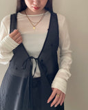 Dot Embroidered Sheer Vest