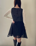 Dot Embroidered Sheer Vest