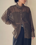 Dot Embroidered Sheer Shirt