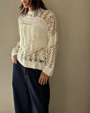 Patchwork Crochet Knit Pullover