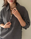 Half-zip Check Pullover