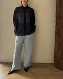 Dot Embroidery Sheer Shirt