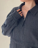 Half-zip Check Pullover